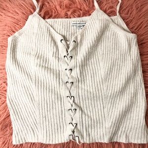 Beige Cropped American eagle outfitters Cami